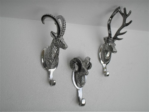 Metal wall hooks deer head - wall,